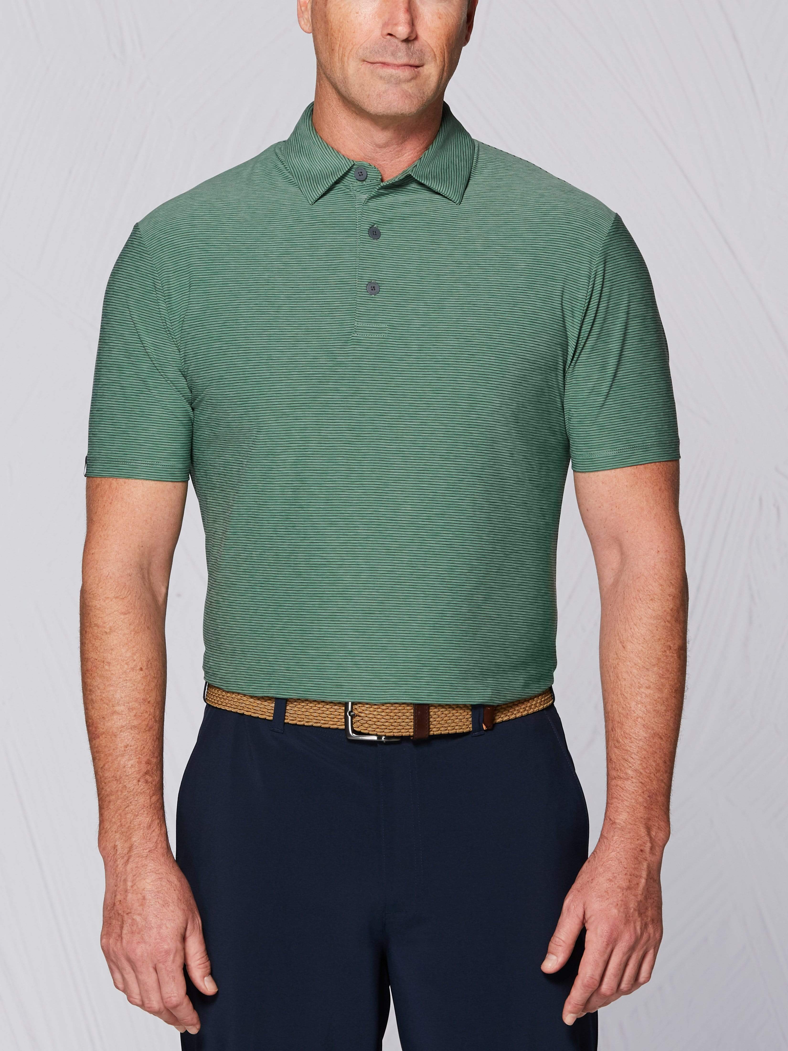 Men's Tour Authentic Heather Striped Polo