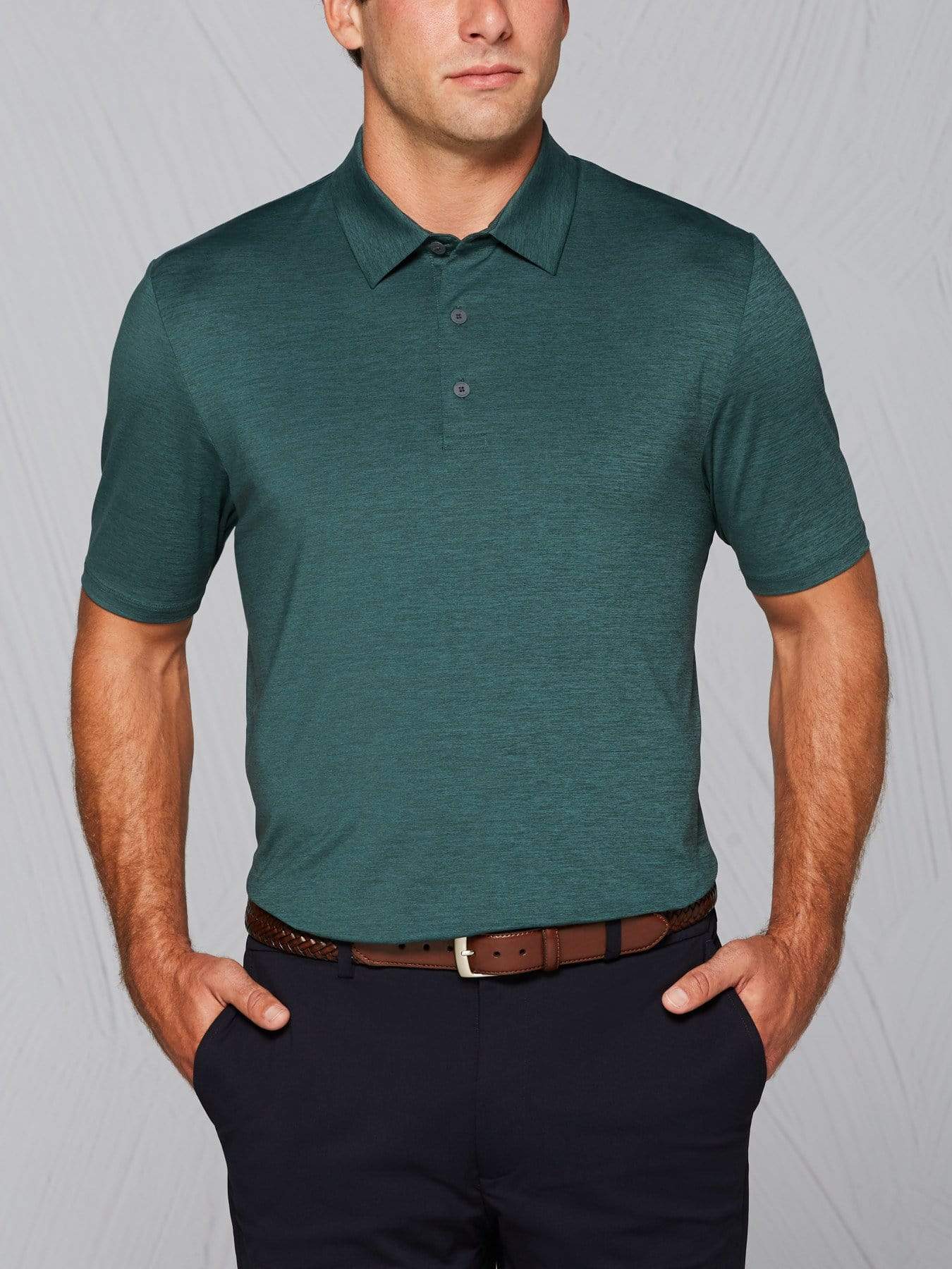 Men's Tour Authentic Heather Striped Polo