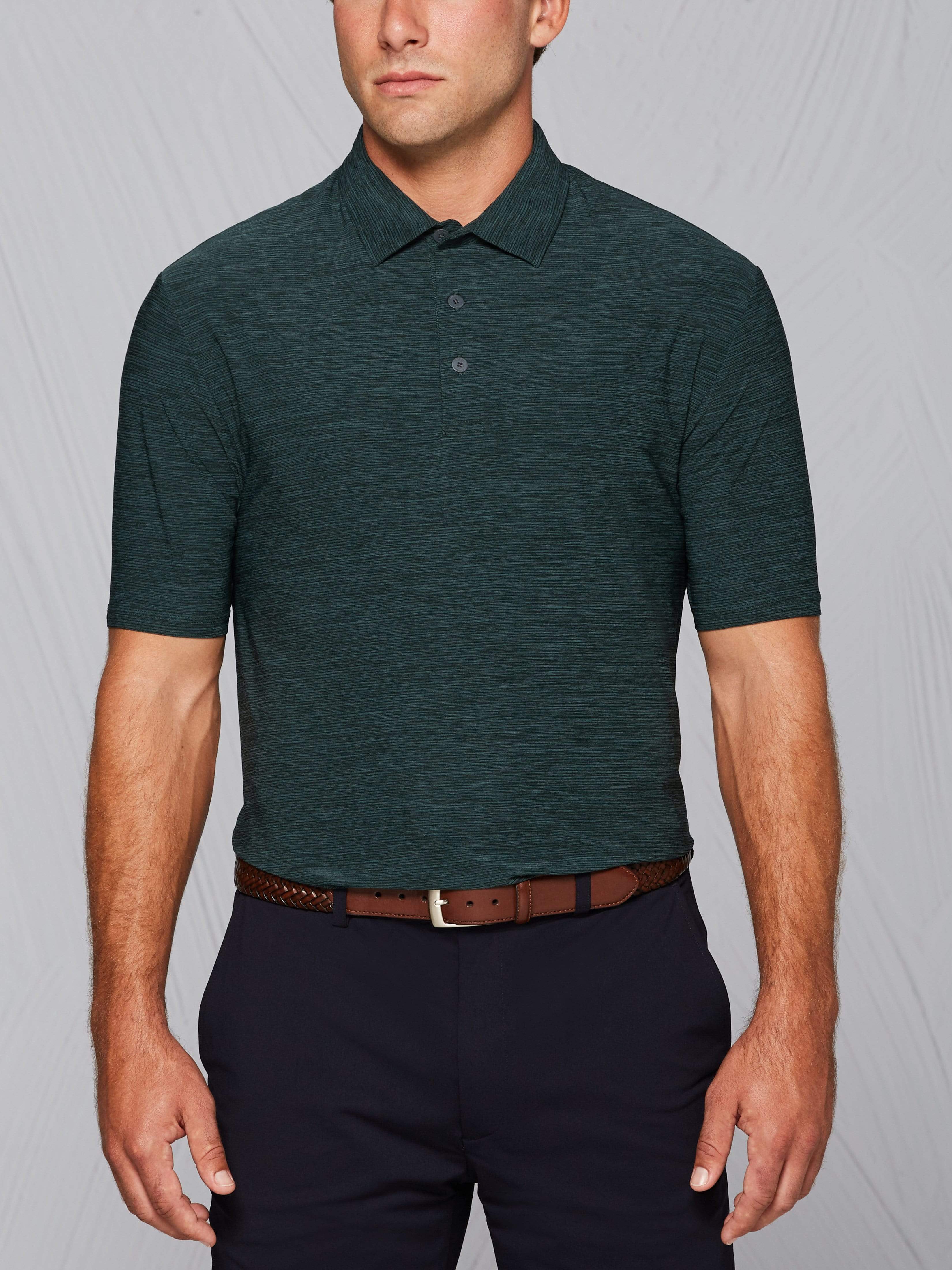 Men's Tour Authentic Heather Striped Polo