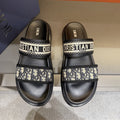Dior Patterned Two-Strap Slide Sandals